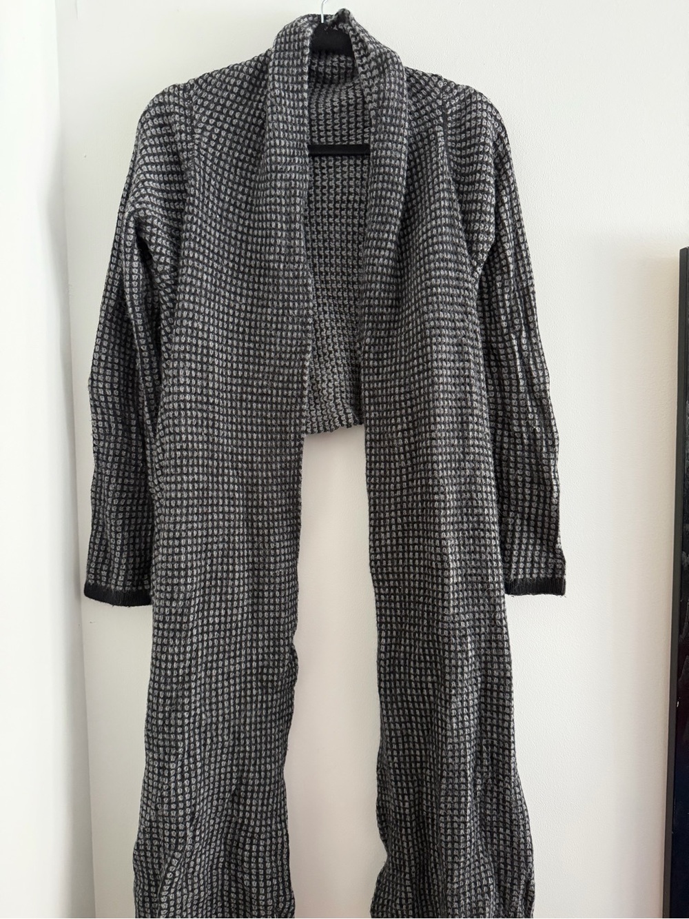 Women's Black & Gray Knit Open-Front sweater
